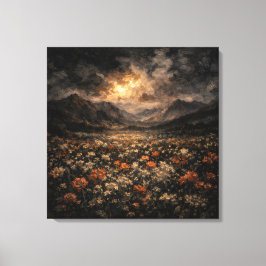 Ethereal Mountain Glow Impasto Landscape Canvas キャンバスプリント