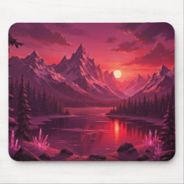 Ethereal Mountain Sunset Mouse Pad - Pink Crystal  マウスパッド