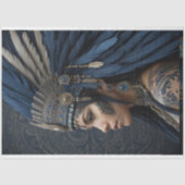Ethereal Native girl with headdress  薄葉紙 (正面)