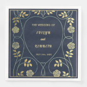 Ethereal Navy Vintage Art Nouveau Wedding (正面)