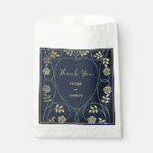 Ethereal Navy Vintage Art Nouveau Wedding  フェイバーバッグ (正面)