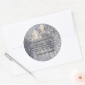 Ethereal Navy Vintage Art Nouveau Wedding  ラウンドシール (封筒)