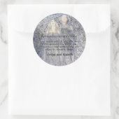 Ethereal Navy Vintage Art Nouveau Wedding  ラウンドシール (バッグ)