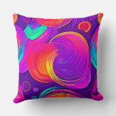 Ethereal Neon:抽象芸術の夢 クッション (裏面)