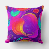 Ethereal Neon:抽象芸術の夢 クッション (正面)