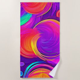 Ethereal Neon:抽象芸術の夢 ビーチタオル