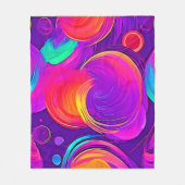 Ethereal Neon:抽象芸術の夢 フリースブランケット (正面)