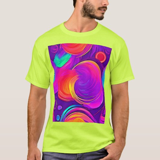 Ethereal Neon:抽象芸術の夢 Tシャツ (正面)