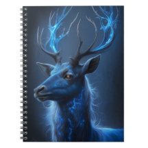 Ethereal Neon Stag | Mystic Blue Fantasy Deer Note