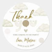 Ethereal Neutral Cloud Rainbow Baby Shower B-day ラウンドシール (正面)