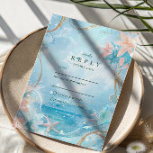 Ethereal Ocean Light Wedding 出欠カード
