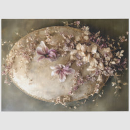 Ethereal Ornamental Oval and Floral Botanical  薄葉紙