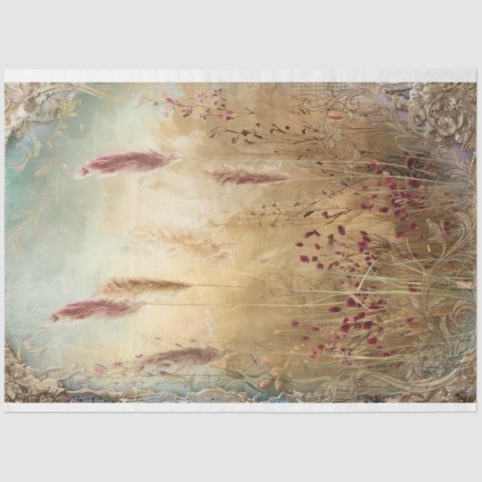 Ethereal, Pampas Grass Field, Mixed media effect 薄葉紙 (正面)