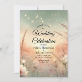 Ethereal Pastel Wildflower Field Wedding 招待状