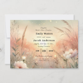Ethereal Pastel Wildflower Field Wedding 招待状