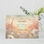 Ethereal Pastel Wildflower Field Wedding 招待状 (スタンド正面)