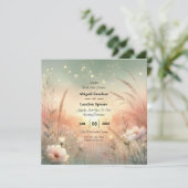 Ethereal Pastel Wildflower Field Wedding 招待状 (スタンド正面)