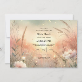 Ethereal Pastel Wildflower Field Wedding 招待状