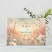 Ethereal Pastel Wildflower Field Wedding 招待状 (スタンド正面)
