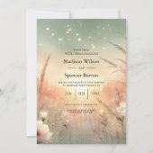 Ethereal Pastel Wildflower Field Wedding 招待状 (正面)