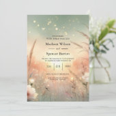Ethereal Pastel Wildflower Field Wedding 招待状 (スタンド正面)