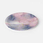 Ethereal Periwinkleピンク&金ゴールドインクイファンタジーパーティー ペーパープレート (アングル)