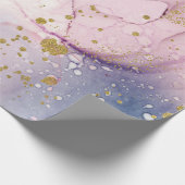 Ethereal Periwinkleピンク&金ゴールドインクイファンタジーパーティー ラッピングペーパー (角)