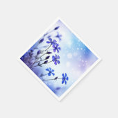 Ethereal Periwinkleフローラ水色 スタンダードカクテルナプキン (角)