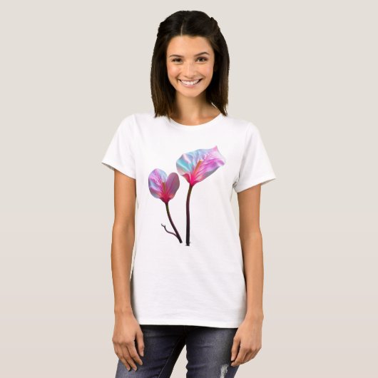 ethereal pink flowers tシャツ (正面フル)