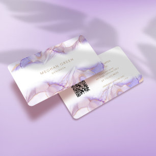 Ethereal Purple Alcoolインクビジネスモダンカード 名刺