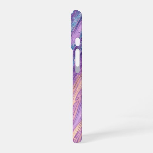 Ethereal Purple & Turquoise Marble Art Phone Case iPhone 16ケース (左側面)