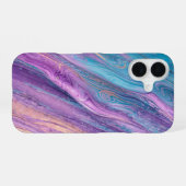 Ethereal Purple & Turquoise Marble Art Phone Case iPhone 16ケース (裏面横)