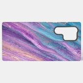 Ethereal Purple & Turquoise Marble Art Phone Case Samsung Galaxyケース (裏面横)