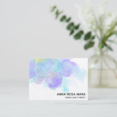 *~* Ethereal QR AP46金ゴールドグリッター抽象芸術ロゴ 名刺 (スタンド正面)