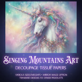 Ethereal Rainbow Unicorn Portrait Decoupage  薄葉紙