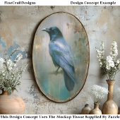 Ethereal Raven, Textured Background EQ8L Decoupage 薄葉紙