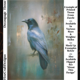 Ethereal Raven, Textured Background EQ8L Decoupage 薄葉紙