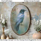 Ethereal Raven, Textured Background EQ8R Decoupage 薄葉紙