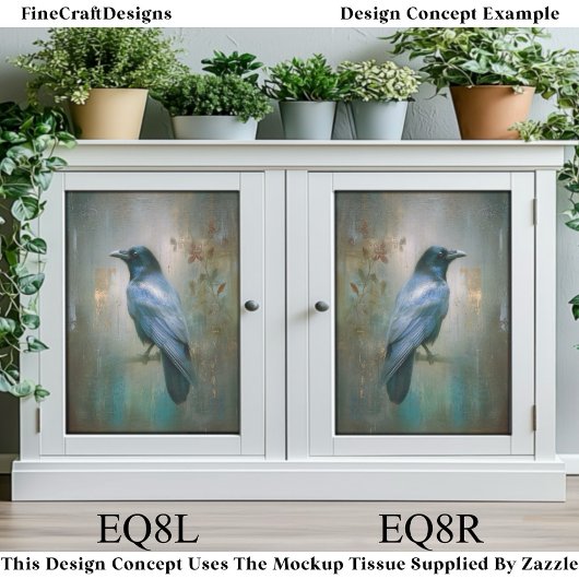 Ethereal Raven, Textured Background EQ8R Decoupage 薄葉紙