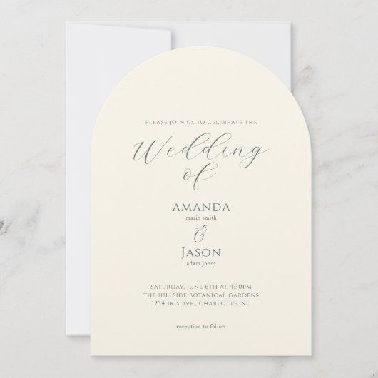 Ethereal romantic modern floral wedding 招待状 (正面)