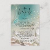 Ethereal Shoreline Minimalist Wedding Details Info エンクロージャーカード (正面)