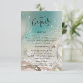 Ethereal Shoreline Minimalist Wedding Details Info エンクロージャーカード (スタンド正面)