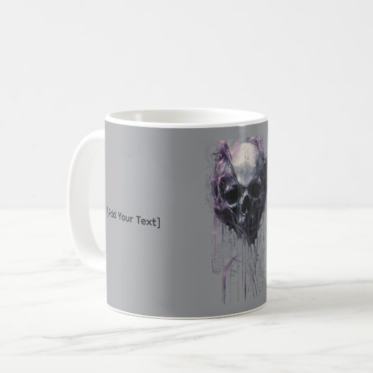 Ethereal Skull Abstract Grunge Dark Art コーヒーマグカップ (正面左)