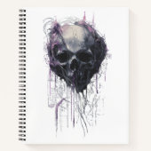 Ethereal Skull Abstract Grunge Dark Art ノートブック (正面)