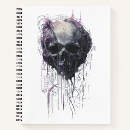 Ethereal Skull Abstract Grunge Dark Art ノートブック