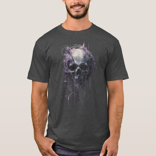 Ethereal Skull Abstract Grunge Dark Art T-Shirt Tシャツ (正面)