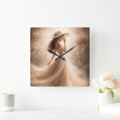 Ethereal Slavic Water Nymph | Clock | Boho Decor スクエア壁時計 (ホーム)