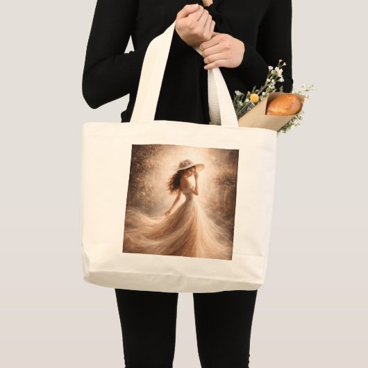 Ethereal Slavic Water Nymph Tote Bag Boho ラージトートバッグ (正面(商品))