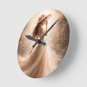 Ethereal Slavic Water Nymph | Wall Clock | Boho ラウンド壁時計 (傾斜)