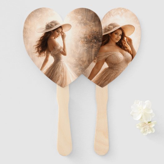 Ethereal Slavic Water Nymph Wedding Program Fan  ハンドファン (正面&裏面)